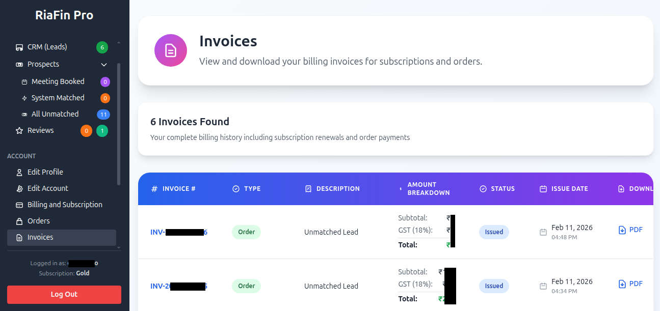 Pro Dashboard Overview